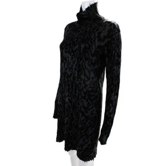 Leopard print wool sweater dress - Picture 1 of 6